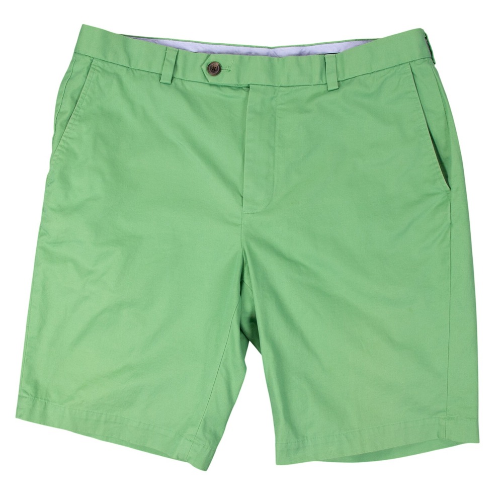 Brooks Brothers Mens 38x10 Bermuda Shorts Green Cotton Stretch Chino